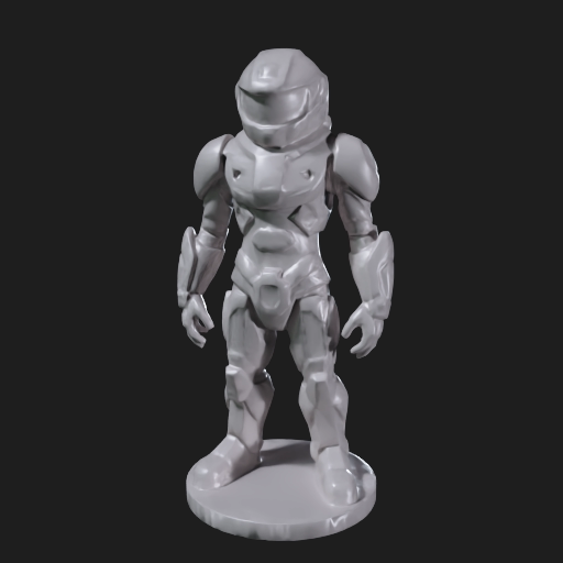 3D printed sci-fi desk figure